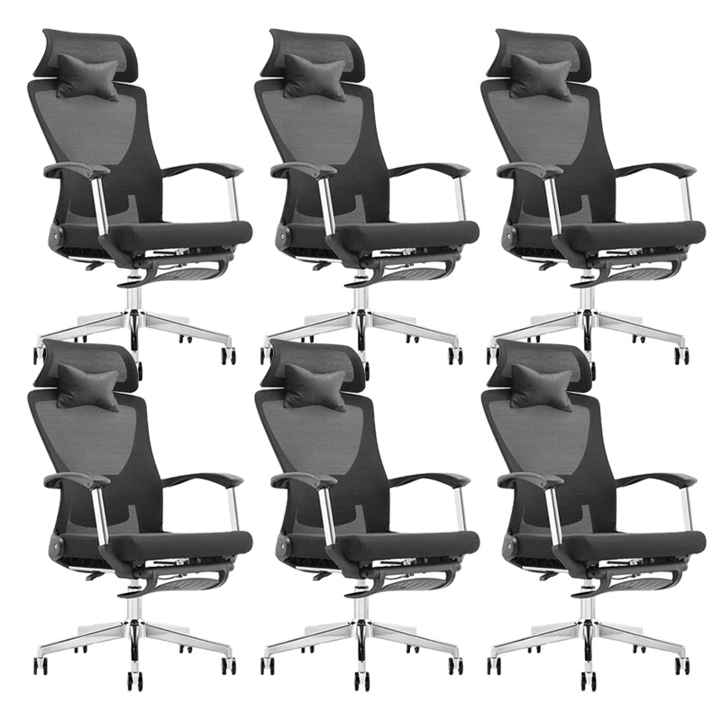 Modern Desk Chair Mesh Computer Chair Black Mid-Back Chair with Wheels