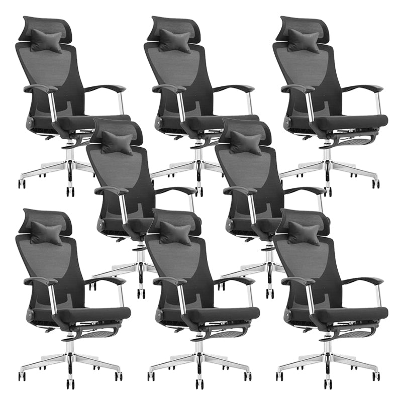 Modern Desk Chair Mesh Computer Chair Black Mid-Back Chair with Wheels