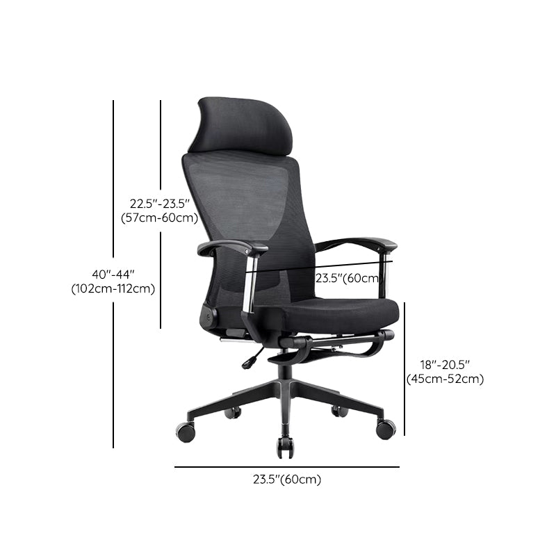 Modern Desk Chair Mesh Computer Chair Black Mid-Back Chair with Wheels