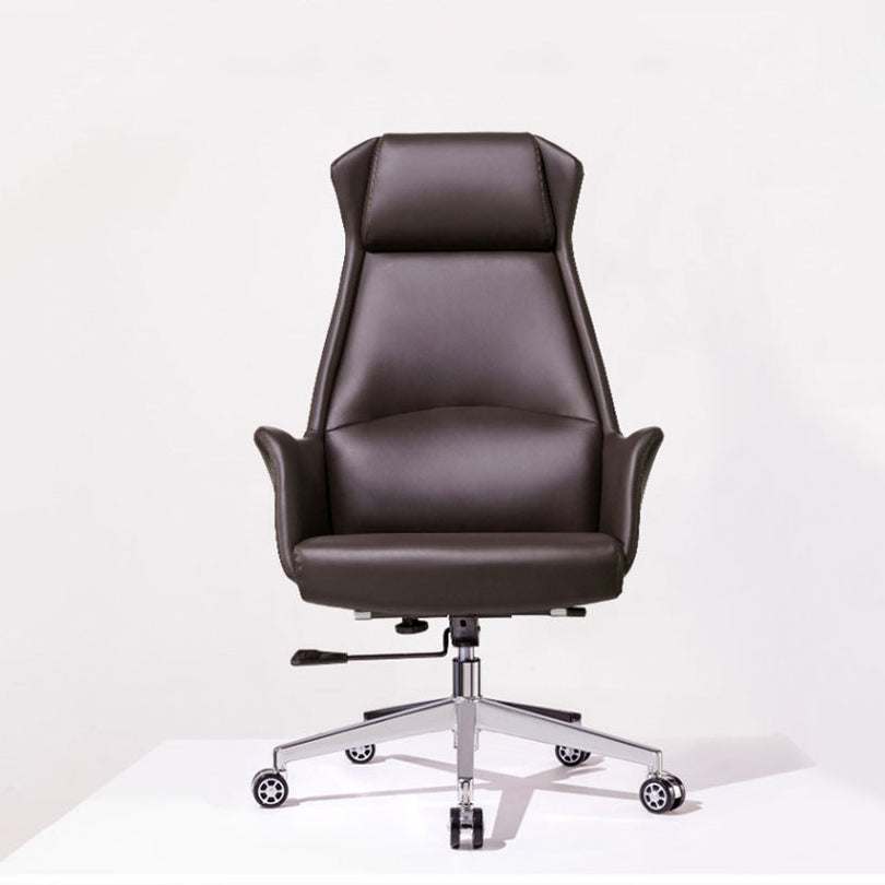 Modern Desk Chair High-Back Leather Computer Chair with Wheels