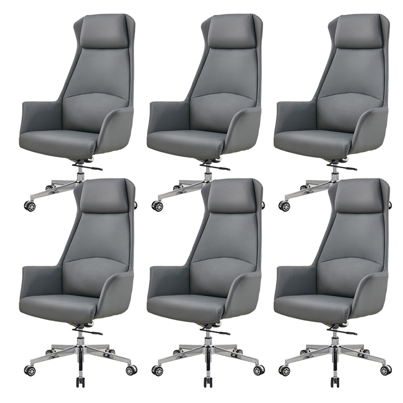 Modern Desk Chair High-Back Leather Computer Chair with Wheels