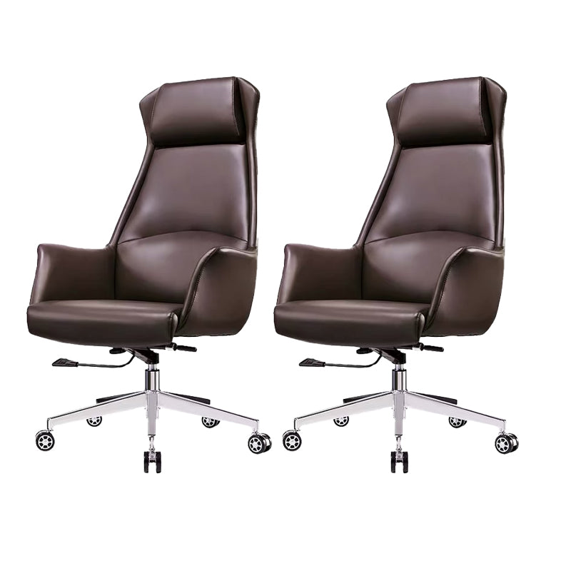 Modern Desk Chair High-Back Leather Computer Chair with Wheels