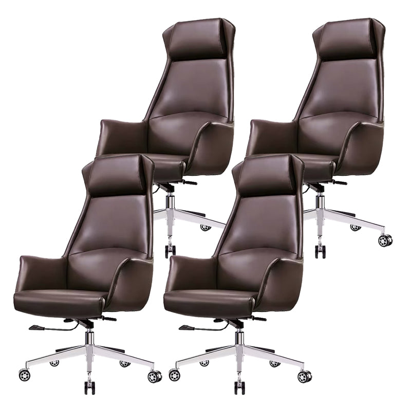 Modern Desk Chair High-Back Leather Computer Chair with Wheels