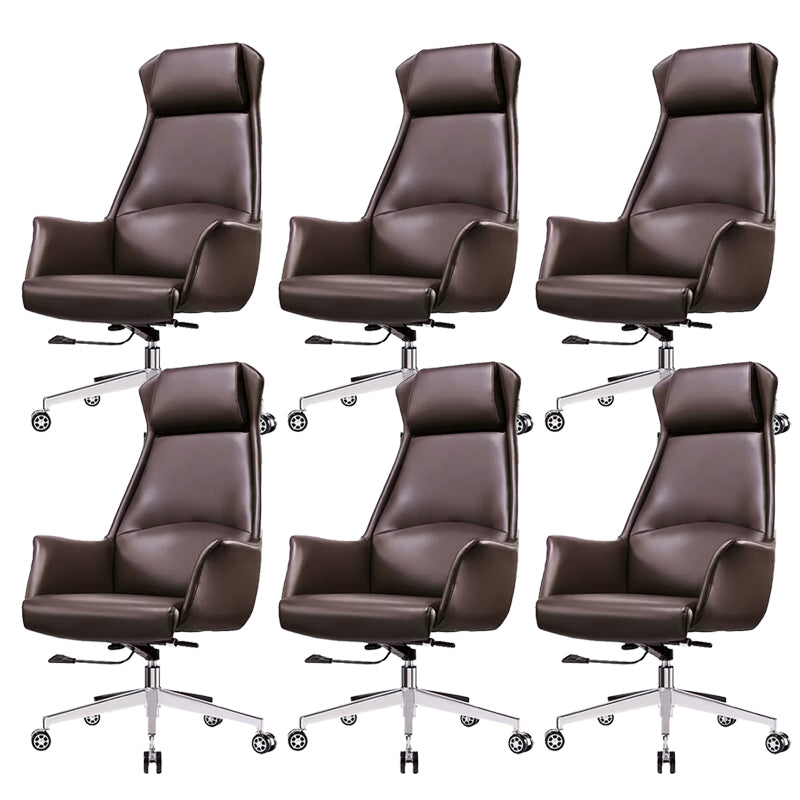 Modern Desk Chair High-Back Leather Computer Chair with Wheels