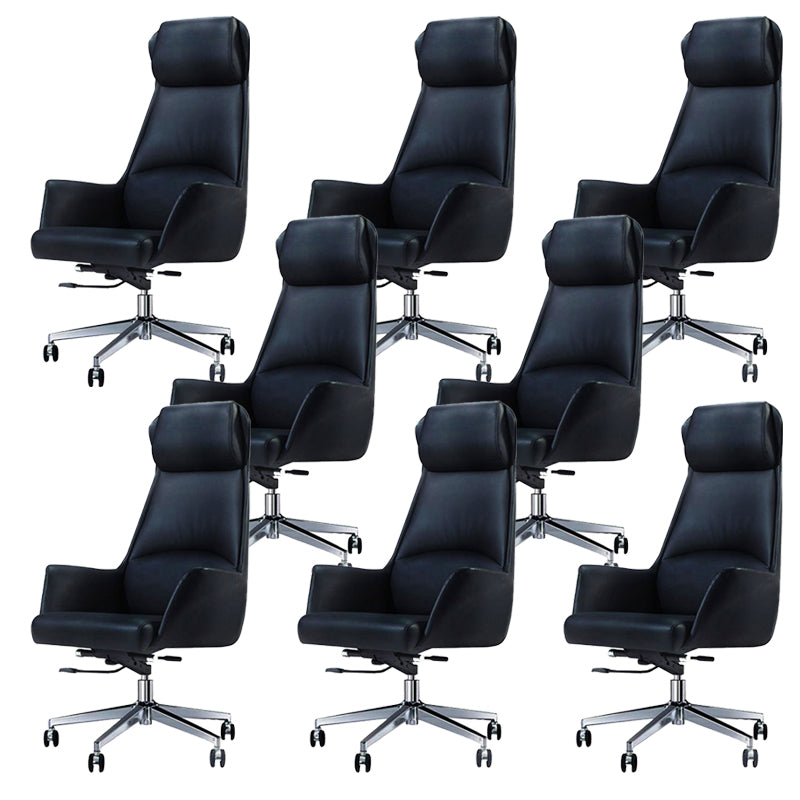 Modern Desk Chair High-Back Leather Computer Chair with Wheels