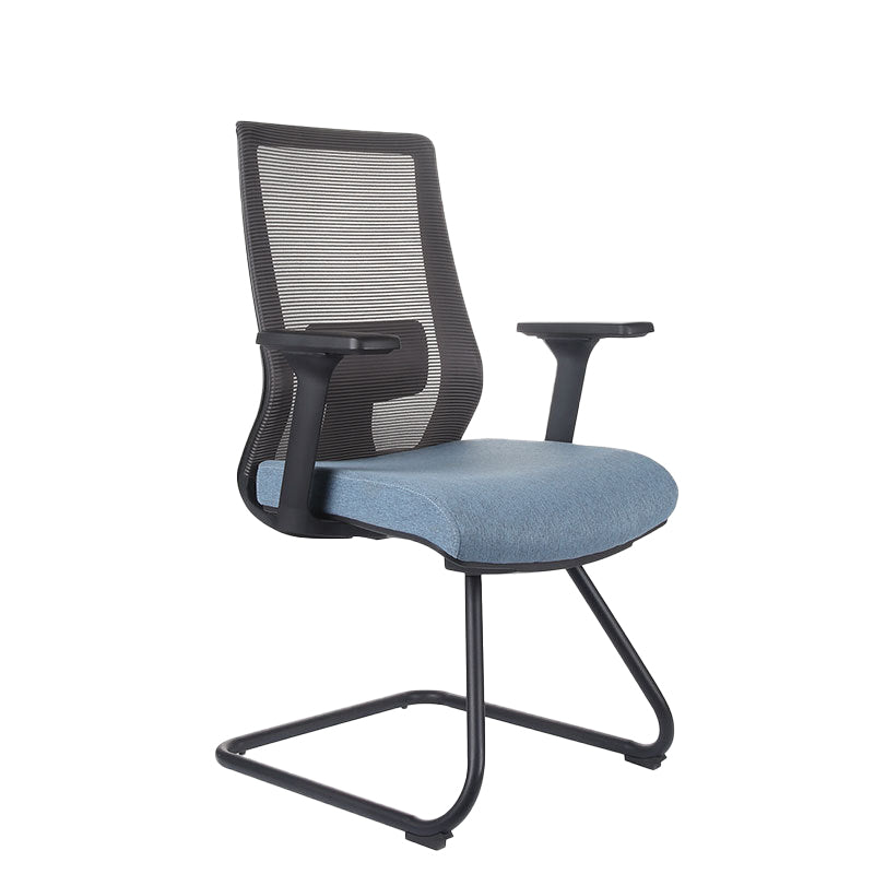 Contemporary Arm Chair Fixed Arms Mid-back Lumbar Support Office Chair