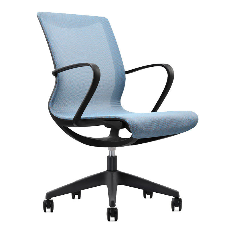 Modern Desk Chair Mesh Office Chair Mid-Back Chair with Wheels