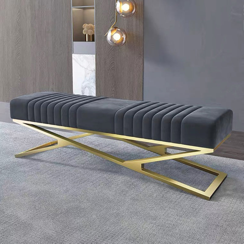 14.82-inch Width Modern Seating Bench Cushioned Metal Bedroom Bench