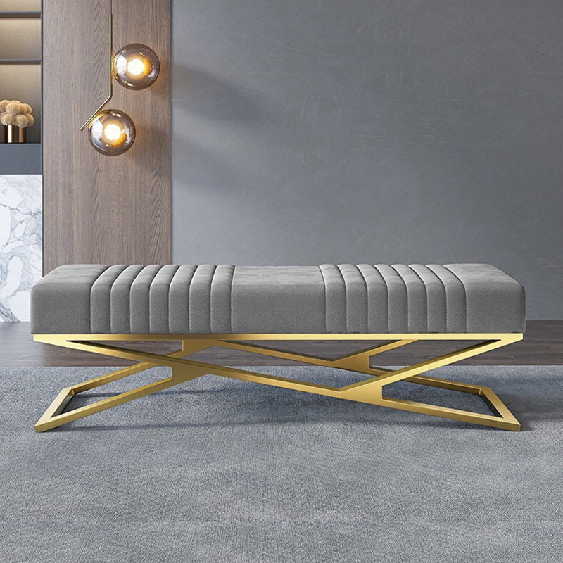 14.82-inch Width Modern Seating Bench Cushioned Metal Bedroom Bench