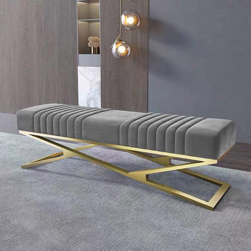 14.82-inch Width Modern Seating Bench Cushioned Metal Bedroom Bench