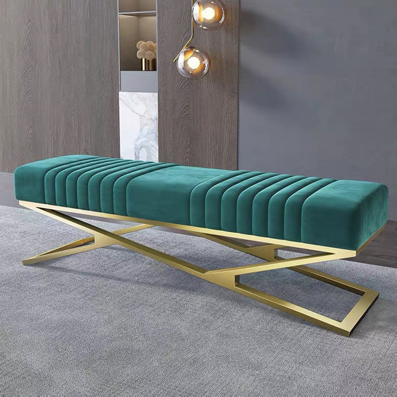 14.82-inch Width Modern Seating Bench Cushioned Metal Bedroom Bench