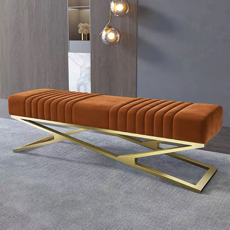 14.82-inch Width Modern Seating Bench Cushioned Metal Bedroom Bench