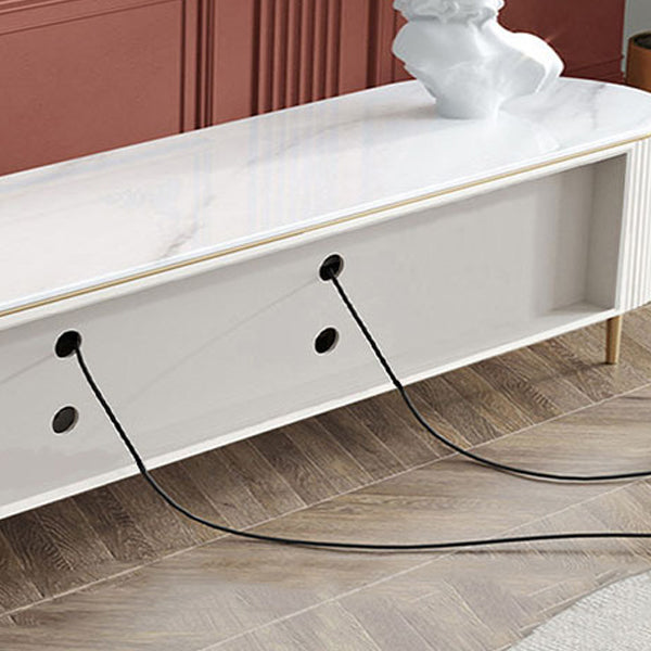 Modern TV Stand Console White TV Stand with Cable Management