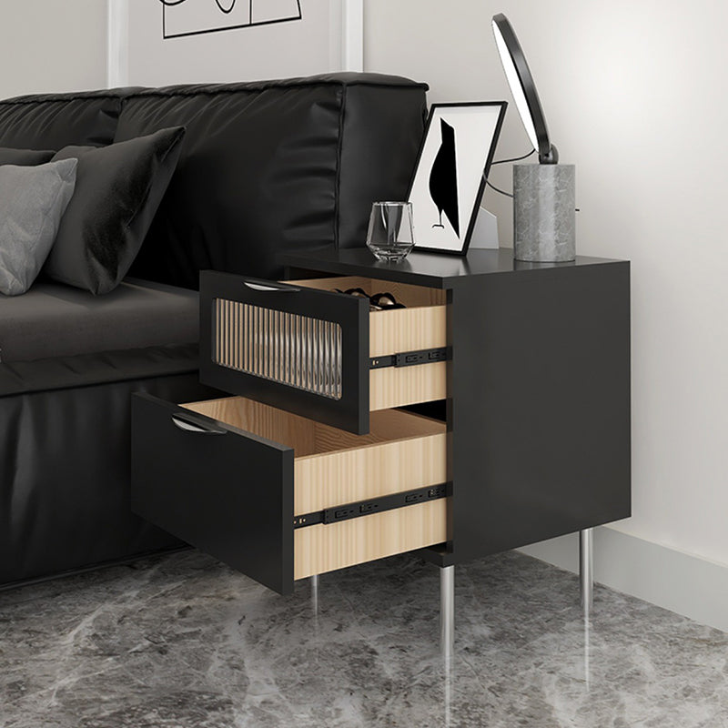 Engineered Wood Bed Nightstand Industrial Bedside Cabinet for Bedroom