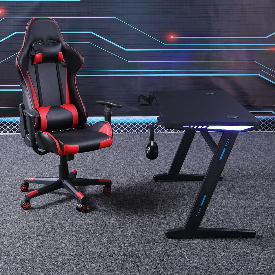 Industrial Gaming Desk Home Gaming Desk with Cable Management