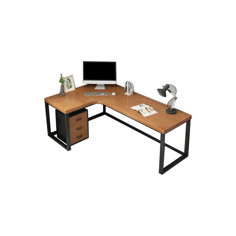 Industrial L-Shape Office Desk Metal Office Writing Desk with Metal Legs