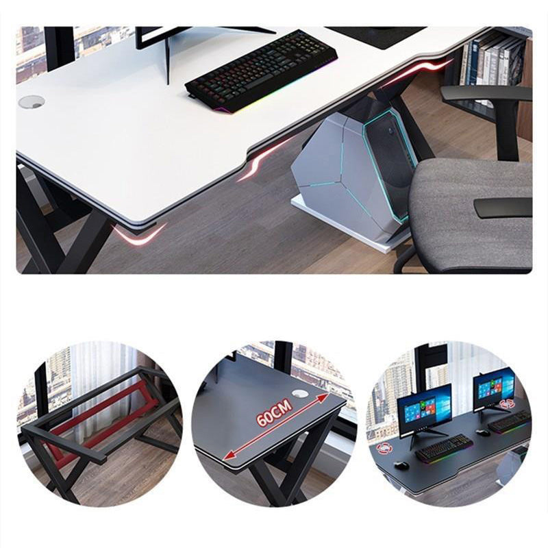 Industrial Gaming Desk Dormitory Writing Desk with Cable Management