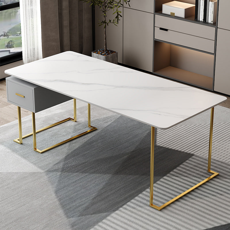 Rectangle Sintered Stone Working Desk Modern Office Table with Drawer