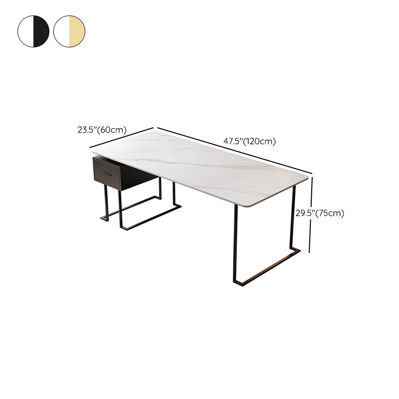 Rectangle Sintered Stone Working Desk Modern Office Table with Drawer