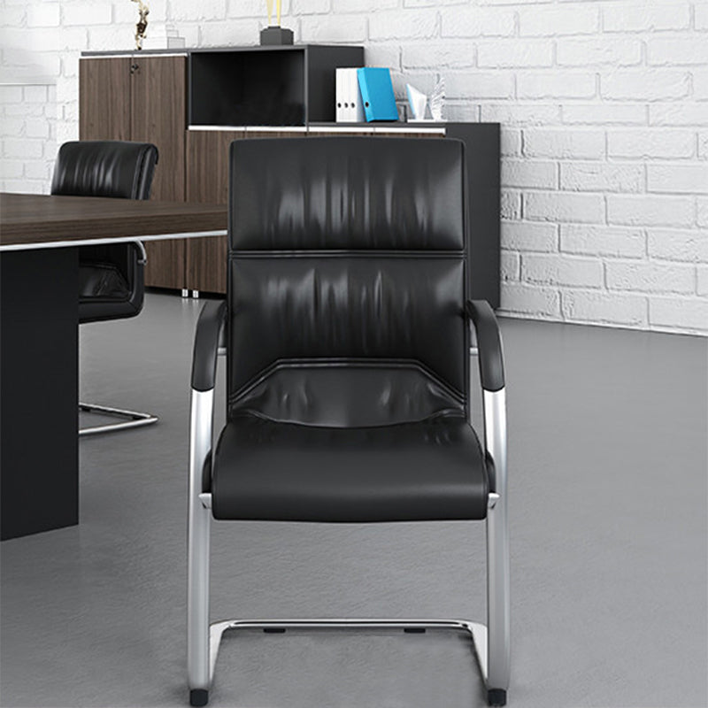 Arms Included Contemporary Desk Chair High Back Faux Leather Chair