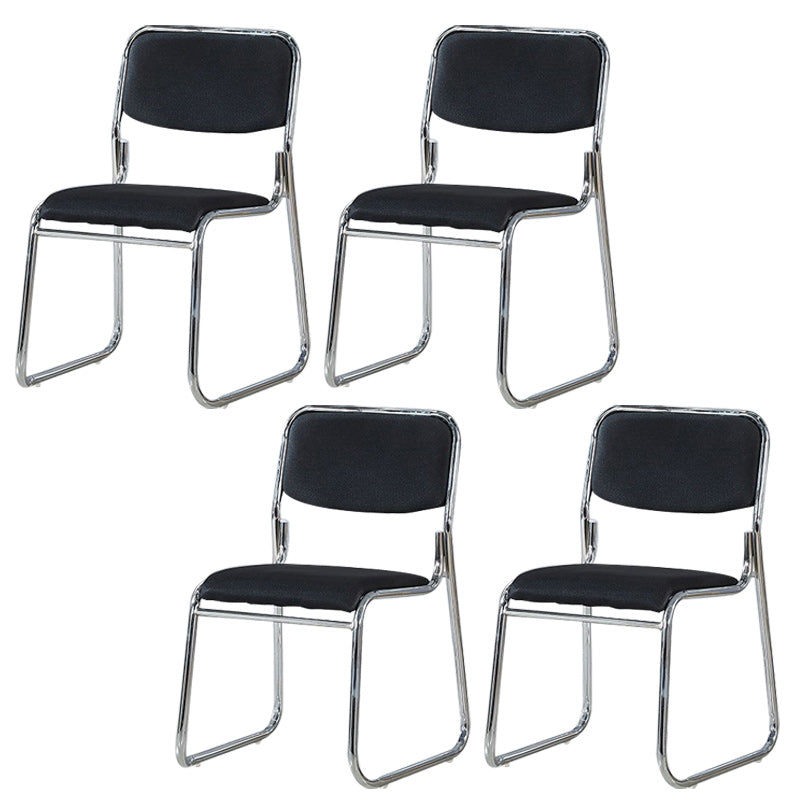 Contemporary No Wheels Office Chair Black Task Low Back Desk Chair