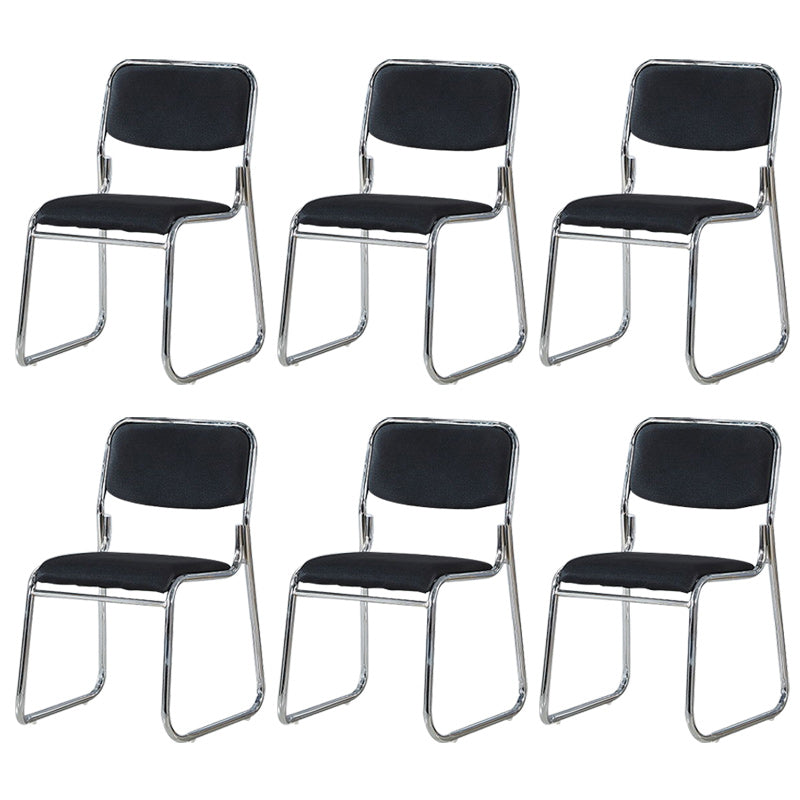 Contemporary No Wheels Office Chair Black Task Low Back Desk Chair