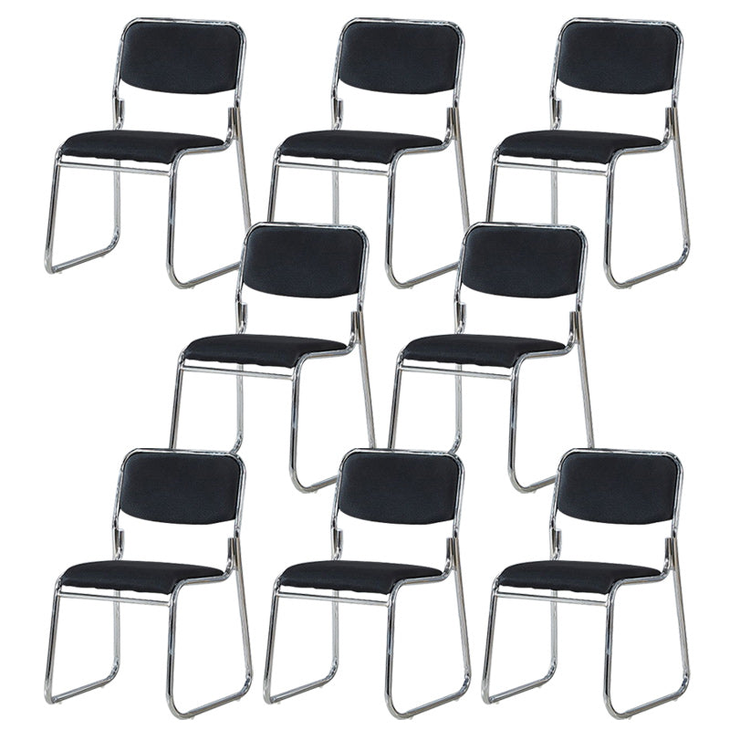 Contemporary No Wheels Office Chair Black Task Low Back Desk Chair