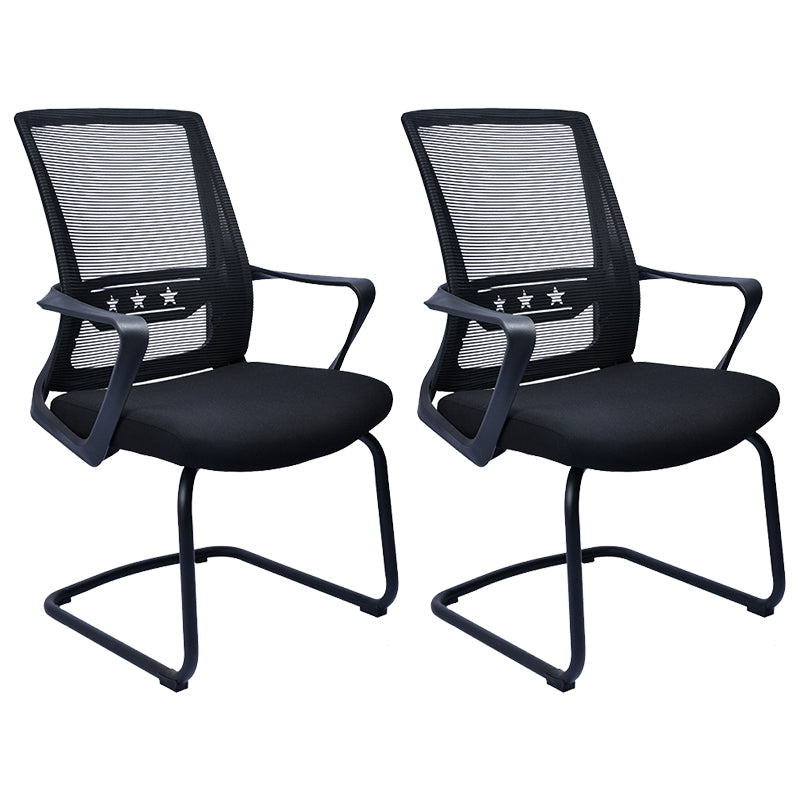 Contemporary Chair Fixed Arms Lumbar Support Conference Chair