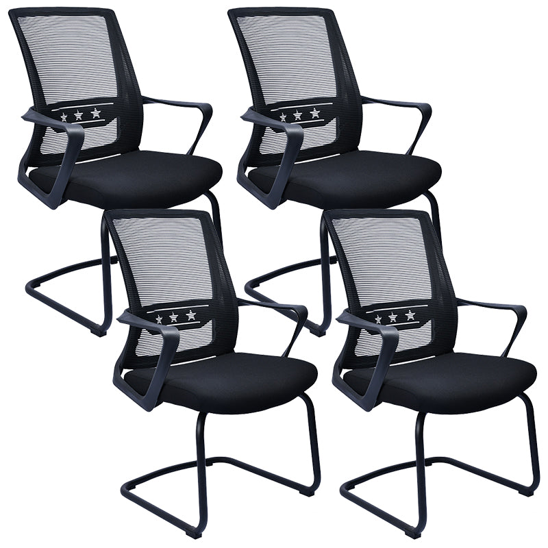 Contemporary Chair Fixed Arms Lumbar Support Conference Chair