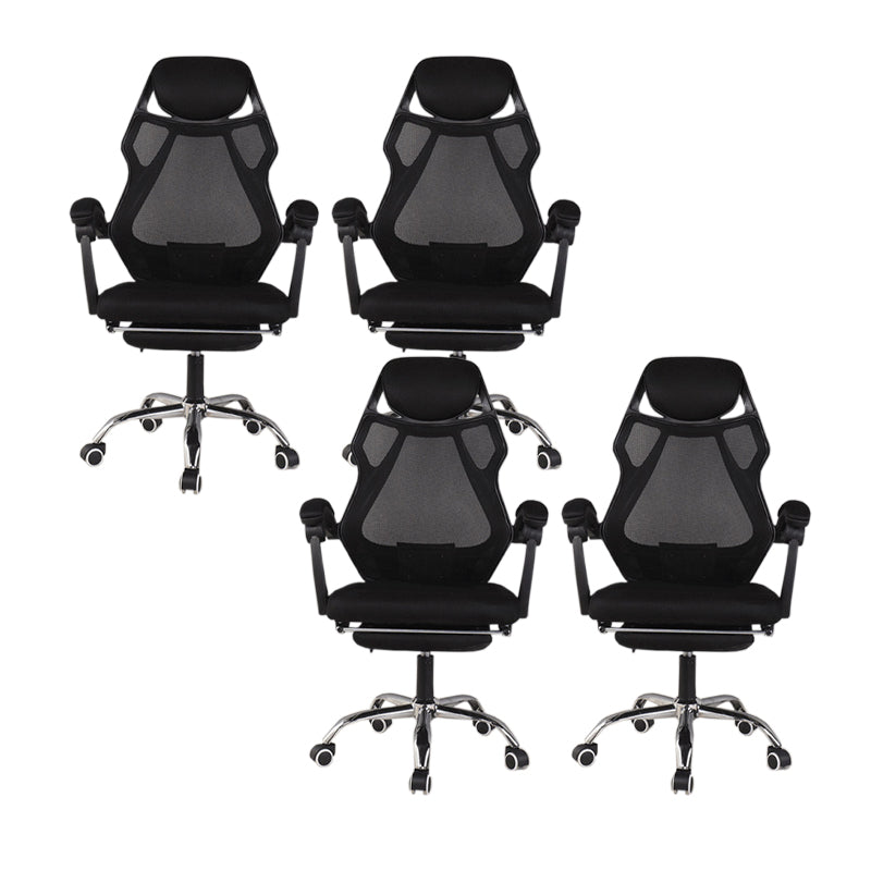 22" Wide Contemporary Office Chair Black Upholstered Desk Chair