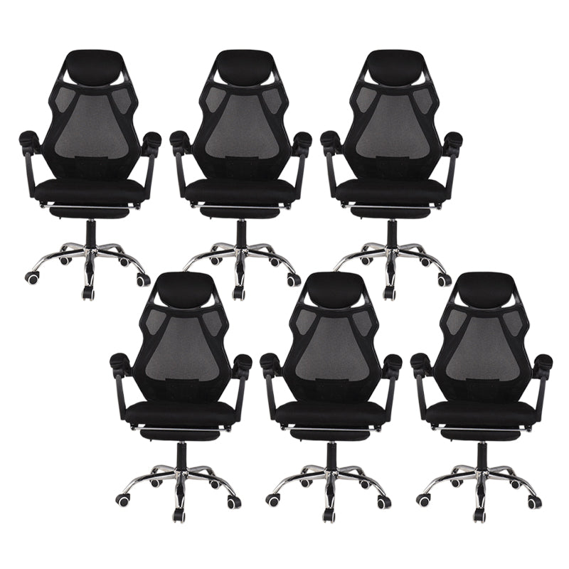 22" Wide Contemporary Office Chair Black Upholstered Desk Chair