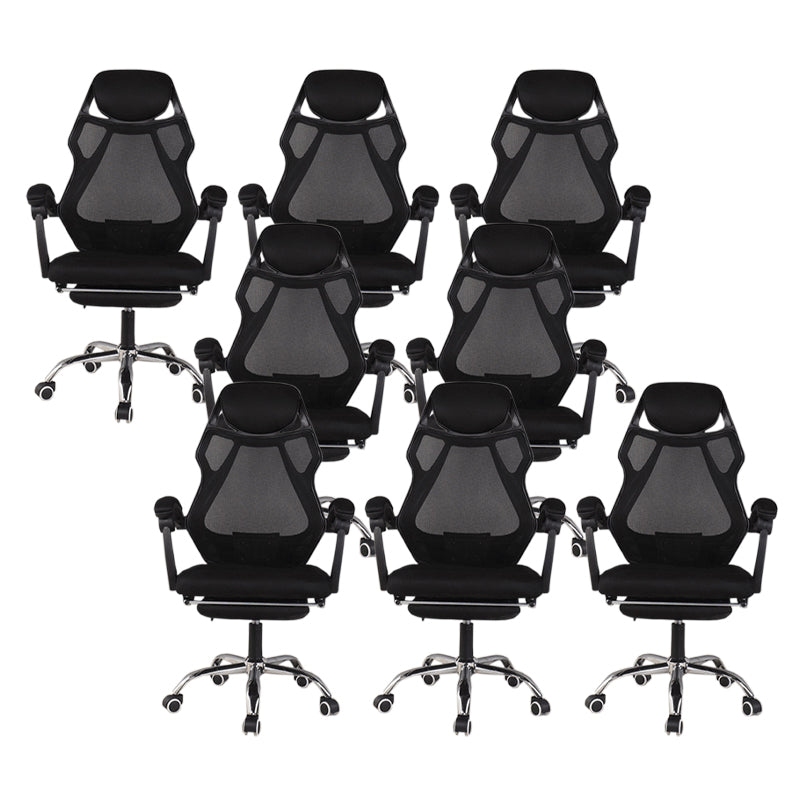 22" Wide Contemporary Office Chair Black Upholstered Desk Chair