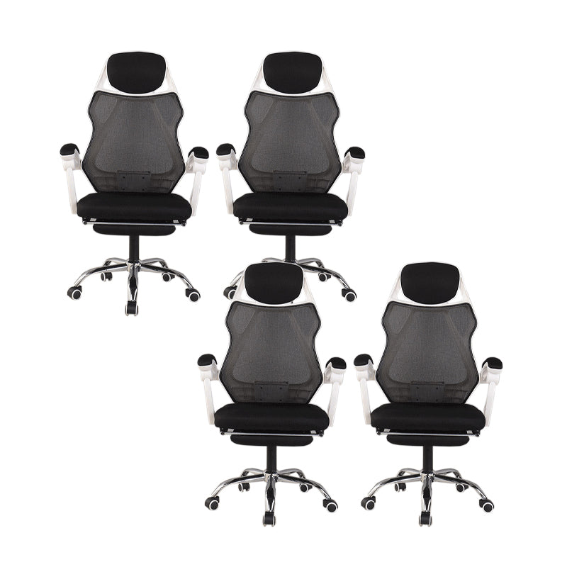 22" Wide Contemporary Office Chair Black Upholstered Desk Chair