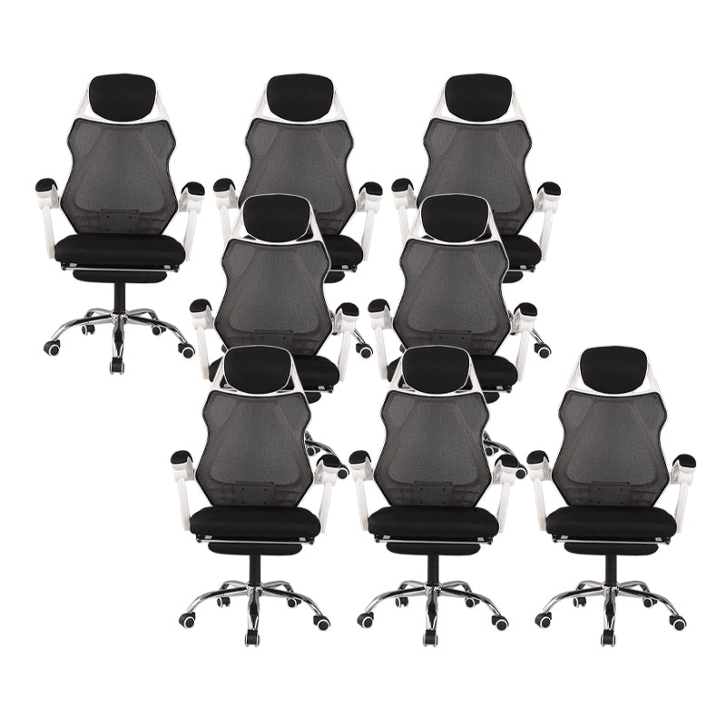 22" Wide Contemporary Office Chair Black Upholstered Desk Chair