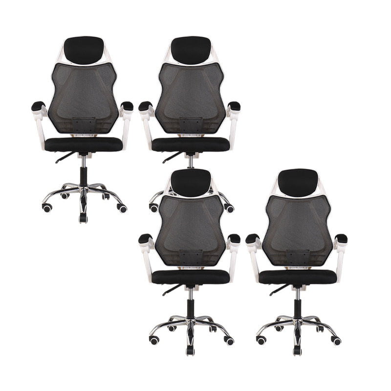 22" Wide Contemporary Office Chair Black Upholstered Desk Chair