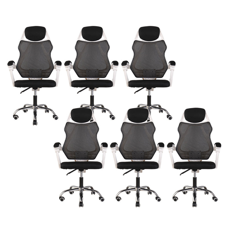 22" Wide Contemporary Office Chair Black Upholstered Desk Chair