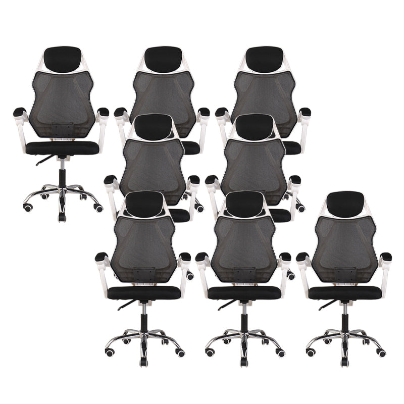 22" Wide Contemporary Office Chair Black Upholstered Desk Chair