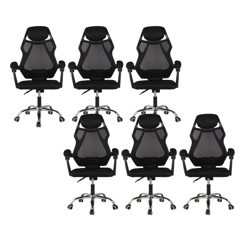 22" Wide Contemporary Office Chair Black Upholstered Desk Chair