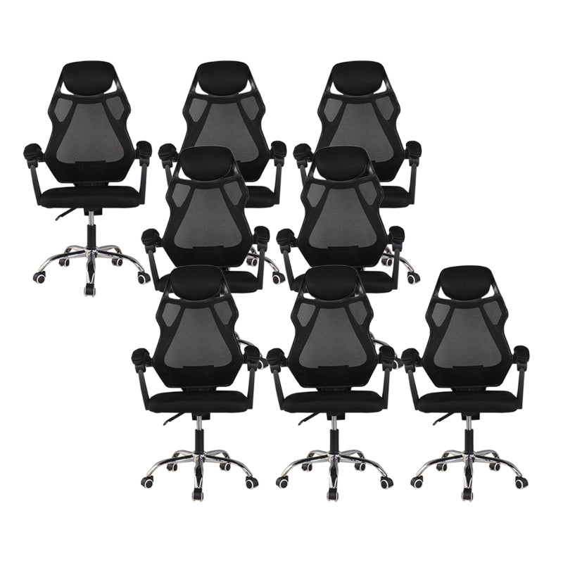 22" Wide Contemporary Office Chair Black Upholstered Desk Chair