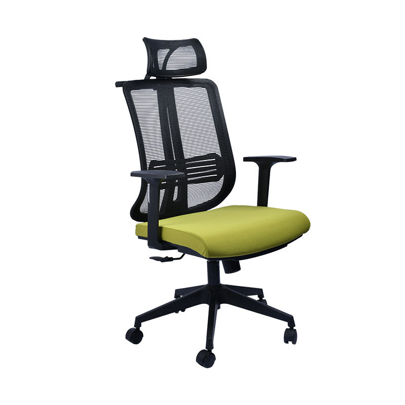 Contemporary Office Chair Conference Fixed Arms Chair with Wheels