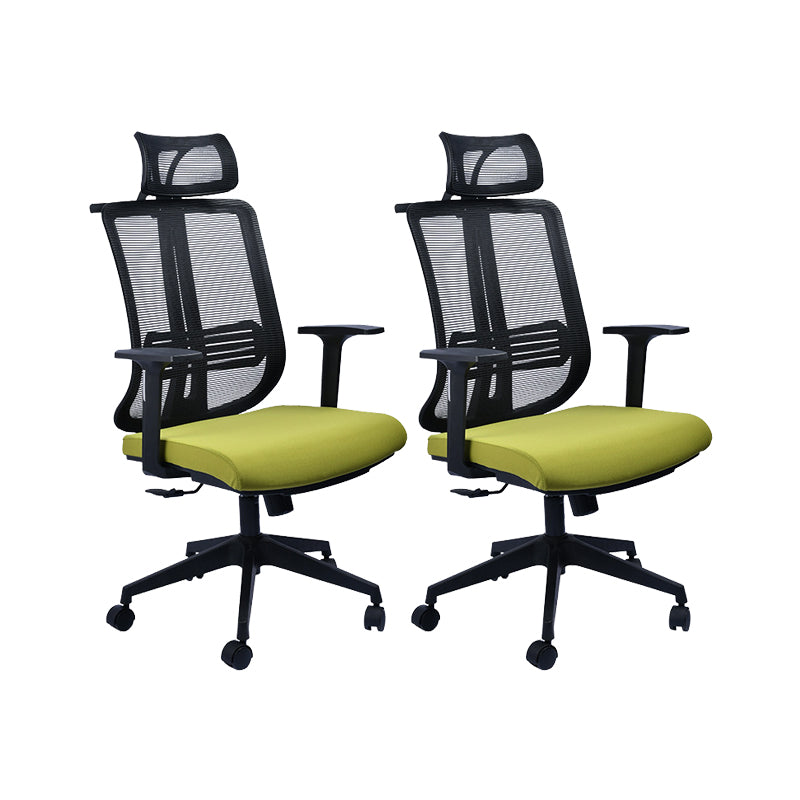 Contemporary Office Chair Conference Fixed Arms Chair with Wheels