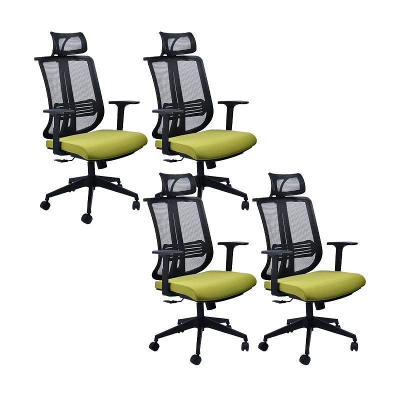 Contemporary Office Chair Conference Fixed Arms Chair with Wheels