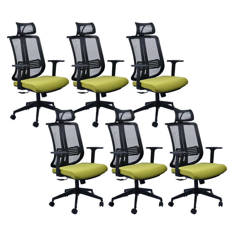 Contemporary Office Chair Conference Fixed Arms Chair with Wheels