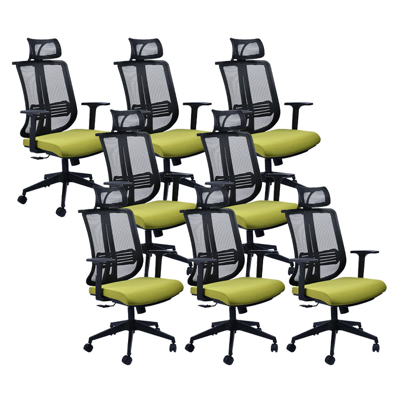 Contemporary Office Chair Conference Fixed Arms Chair with Wheels