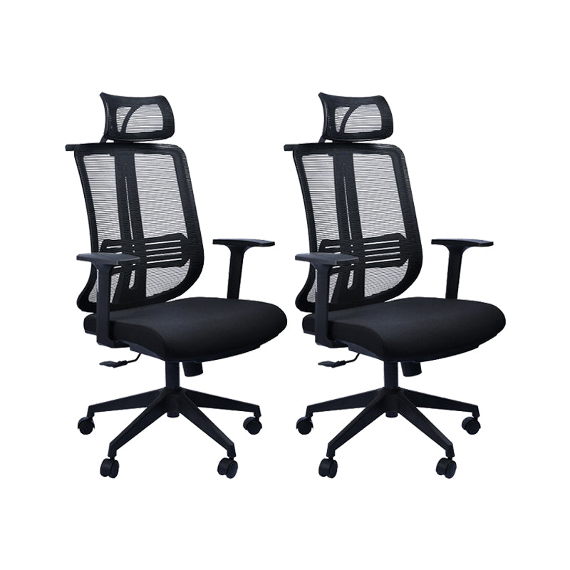 Contemporary Office Chair Conference Fixed Arms Chair with Wheels