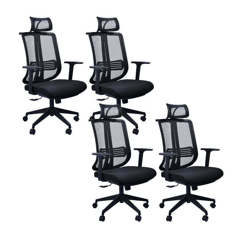 Contemporary Office Chair Conference Fixed Arms Chair with Wheels