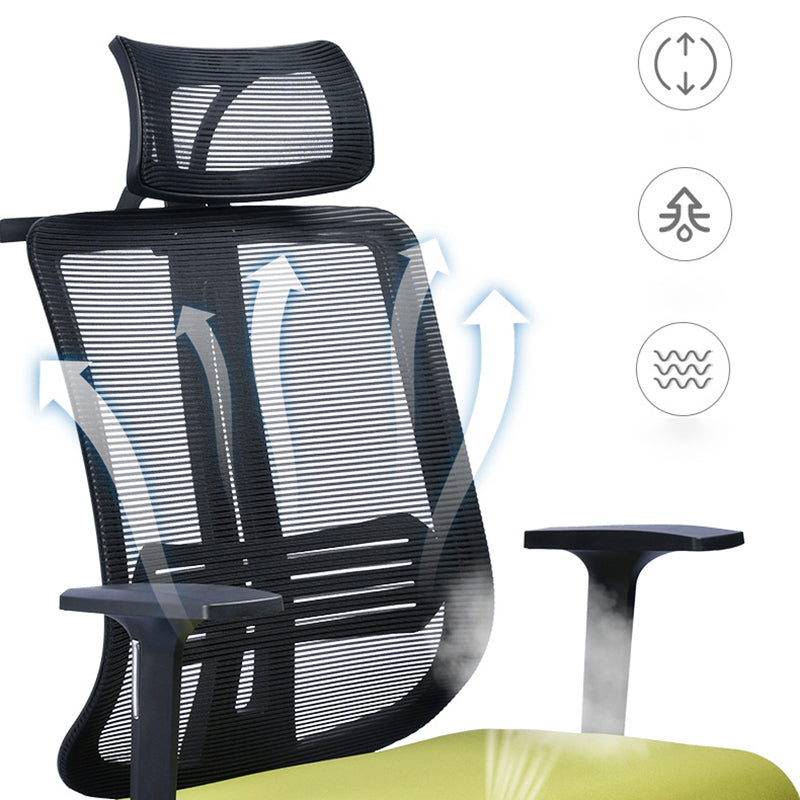 Contemporary Office Chair Conference Fixed Arms Chair with Wheels