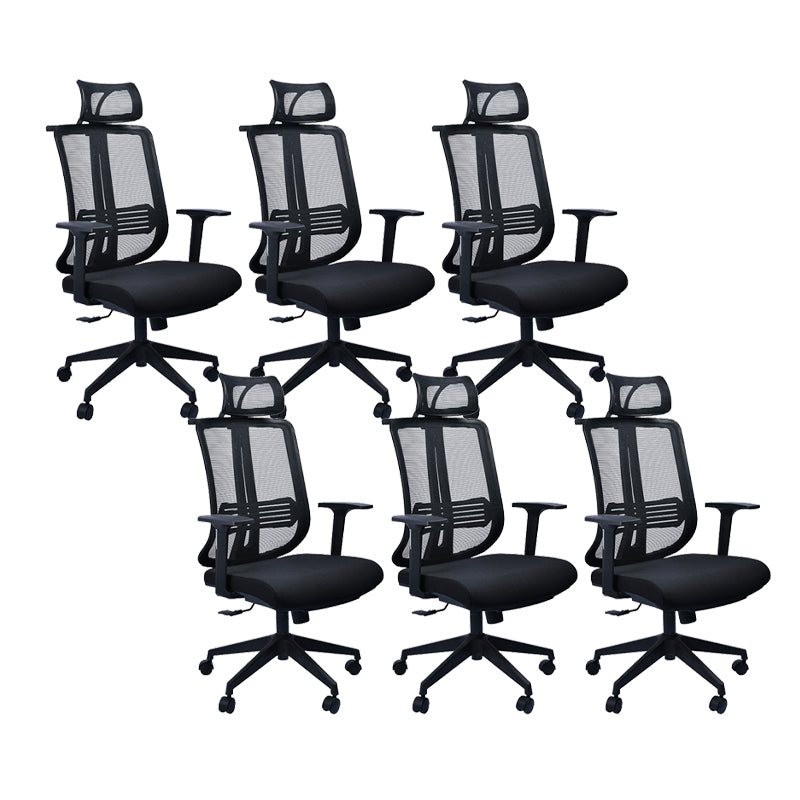 Contemporary Office Chair Conference Fixed Arms Chair with Wheels