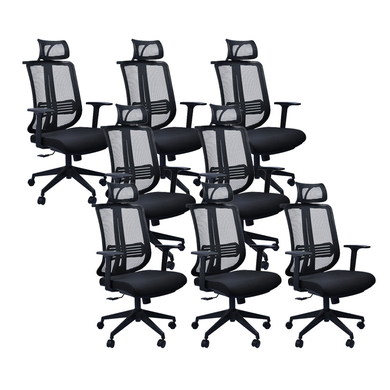 Contemporary Office Chair Conference Fixed Arms Chair with Wheels