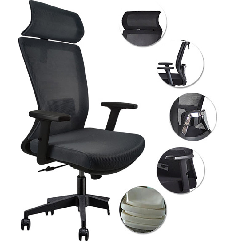 Modern Desk Chair Mesh Computer Chair Adjustable Chair in Black